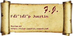 Fülöp Jusztin névjegykártya
