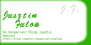 jusztin fulop business card