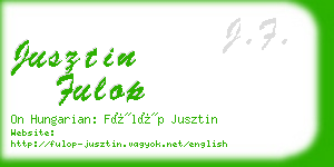 jusztin fulop business card